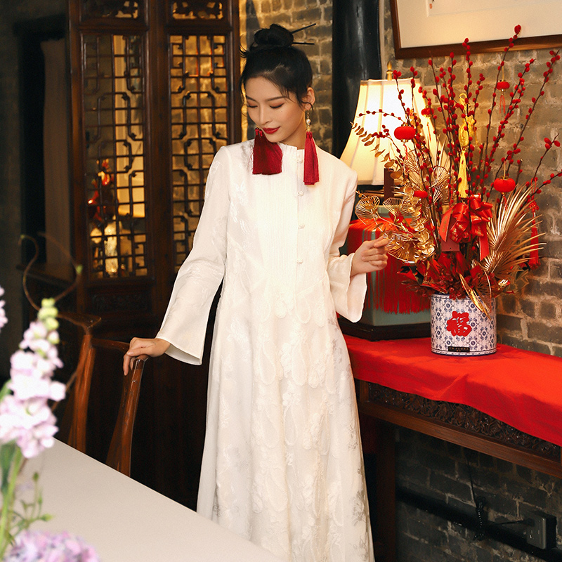 杨丽萍设计原创民族风提花连衣裙