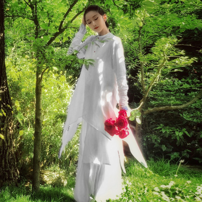 杨丽萍同款民族风禅服棉麻套装