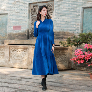 杨丽萍官方旗舰店雀云裳民族风国风优雅高级感长袖连衣裙女秋冬