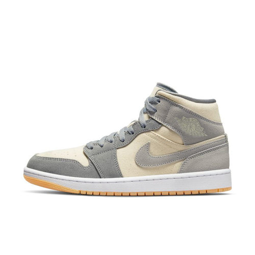 Air Jordan 1 Mid AJ1 男 米灰 椰奶 中帮篮球鞋DN4281-100