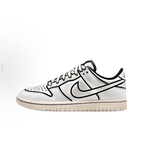 Nike白黑红GS低帮休闲运动板鞋