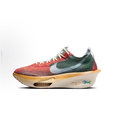 Nike红绿色男款低帮运动跑步鞋