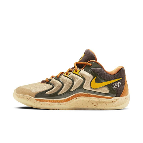 Nike棕灰男运动休闲低帮篮球鞋
