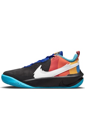 Nike Team Hustle D 10 黑橙蓝运动休闲实战低帮篮球鞋DO6140-001