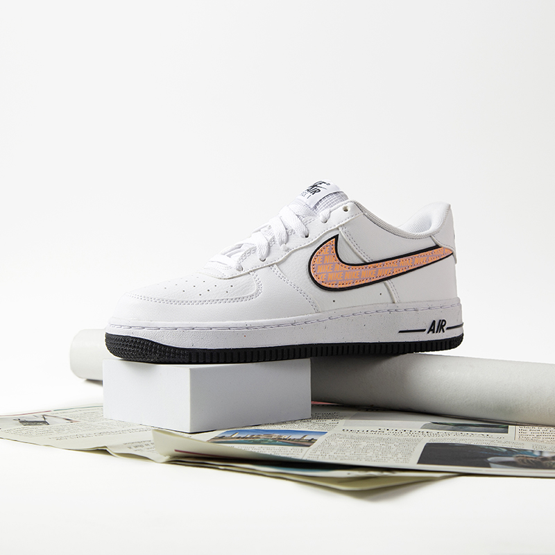 Nike Air Force 1 Low AF1白粉色可回收材料GS低帮板鞋DZ6307-100