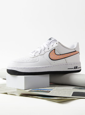 Nike Air Force 1 Low AF1白粉色可回收材料GS低帮板鞋DZ6307-100