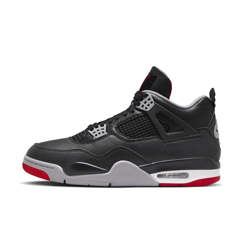 AJ4黑红2024版男款中帮篮球