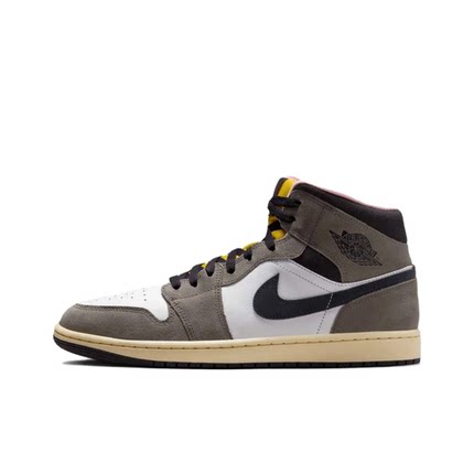 Air Jordan 1 Mid AJ1 灰色 男款 中帮 复古休闲篮球鞋HQ2011-100