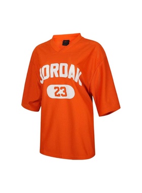 Jordan 橙色 女款 休闲潮流套头短袖T恤HQ9223-805