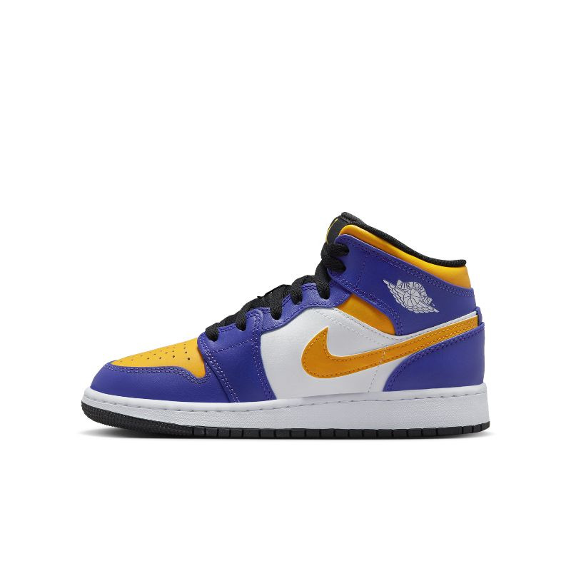 AJ1女白蓝黄中帮复古篮球鞋