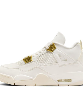 Air Jordan 4 AJ4 帆白金 女子运动休闲复古中帮篮球鞋AQ9129-170