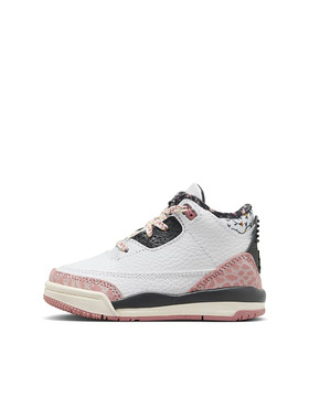 Air Jordan 3 AJ3 粉白色爆裂纹 婴幼童中帮学步篮球鞋FQ9175-100