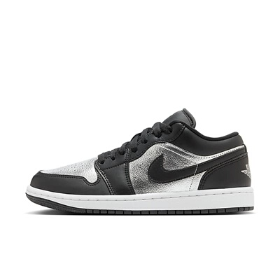 AJ1黑银色女款低帮休闲篮球鞋