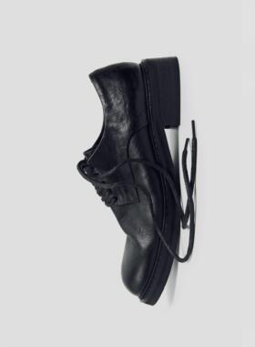Aucun FootWear / 25SS 水洗牛皮真皮尖头通勤德比鞋男