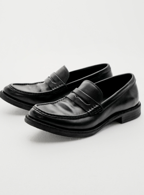Aucun FootWear / 马皮乐福鞋男一脚蹬增高厚底老钱德比尖头皮鞋
