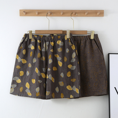 五分裤色织男纯棉可外穿沙滩裤