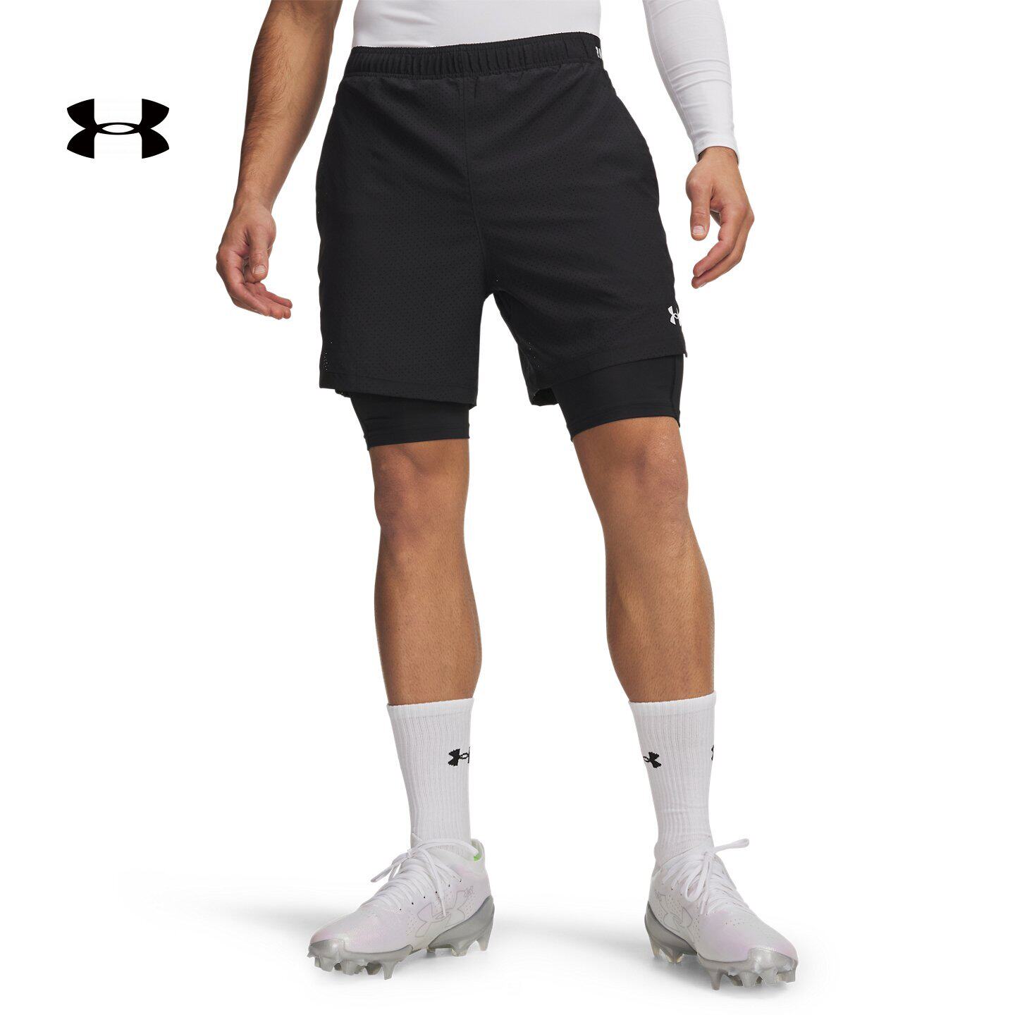 安德玛官方UA春夏Vanish 2.0男子梭织训练运动二合一短裤6013950