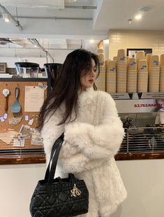 皮草外套女2025秋冬新款皮毛一体机车服羊羔毛年轻款皮草毛毛大衣