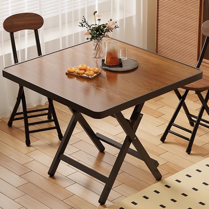 折叠桌便携式正方形吃饭桌可折叠餐桌家用小户型简易省空间四方桌