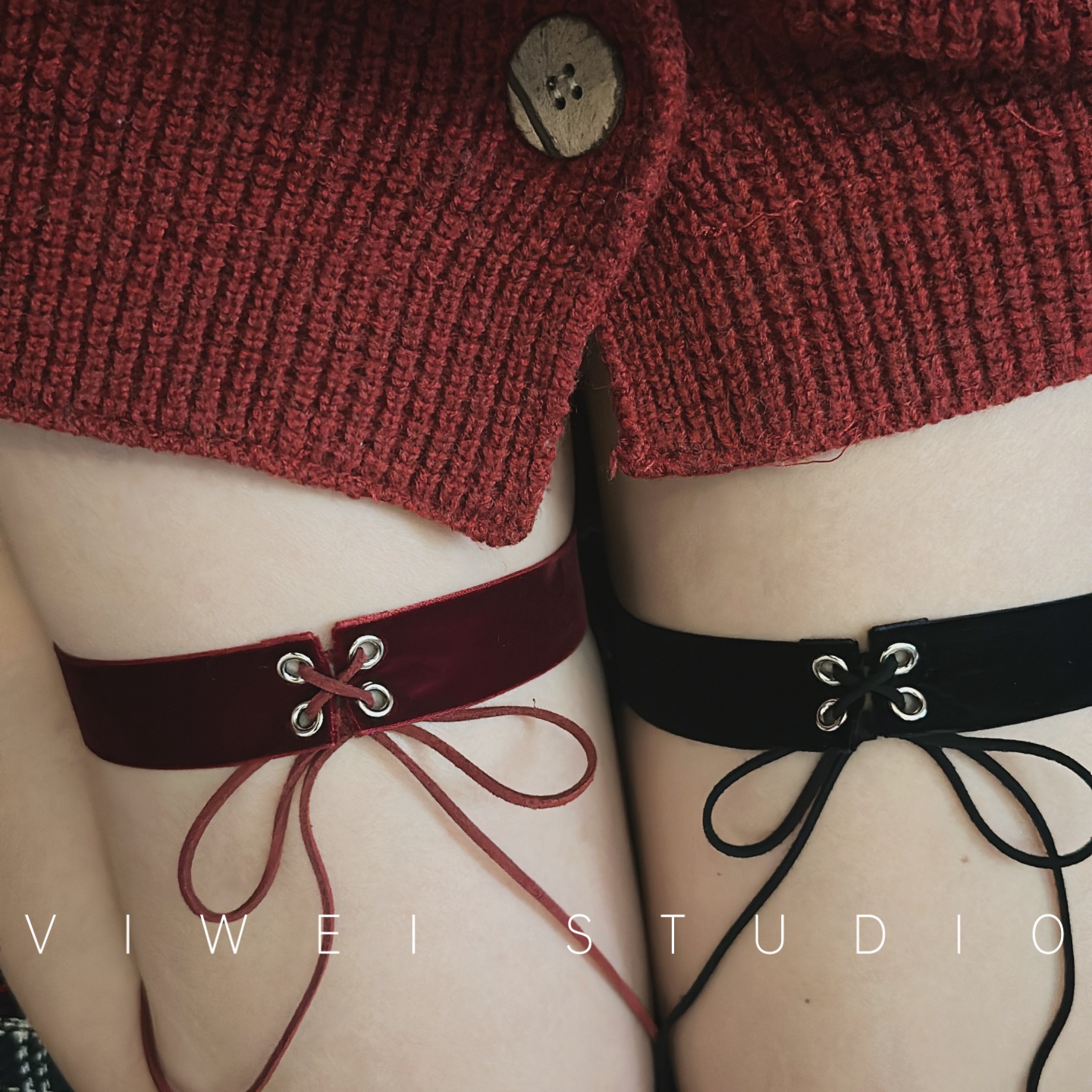 「bi入！」约会少女绑带cos纯欲风氛围感lolita腿环大腿显瘦饰品