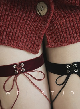 「bi入！」约会少女绑带cos纯欲风氛围感lolita腿环大腿显瘦饰品