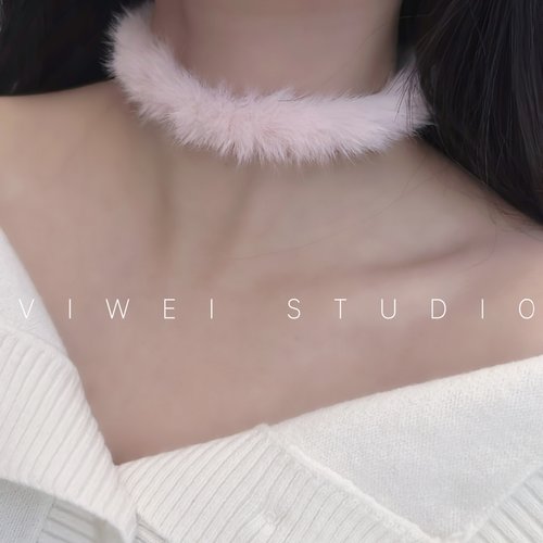 「极简毛绒绒」两色入秋冬简约少女可爱choker锁骨链萝莉Loli项圈