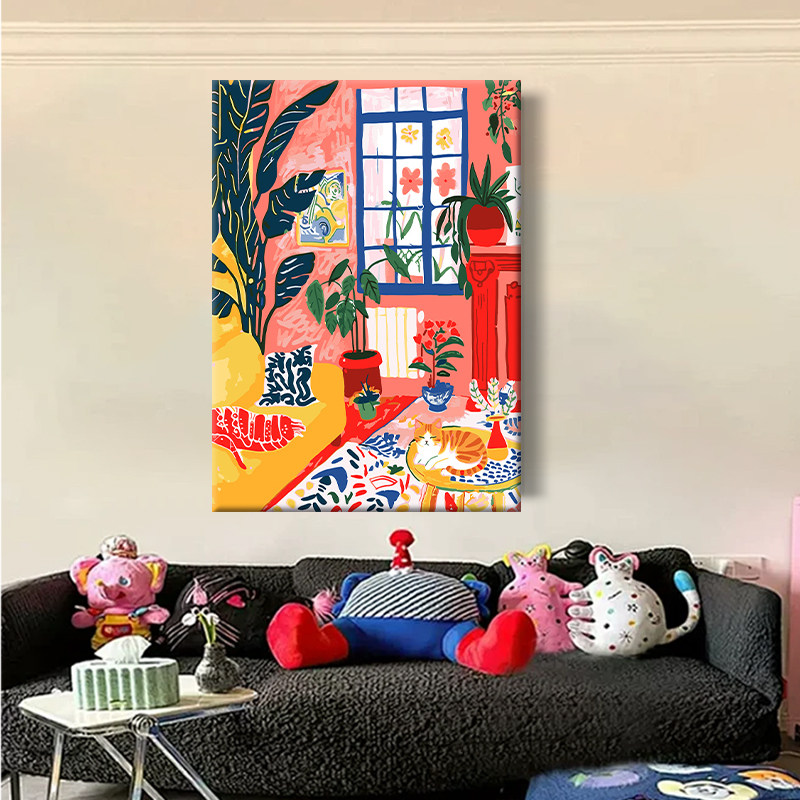 手工填色diy人物油彩丙烯画