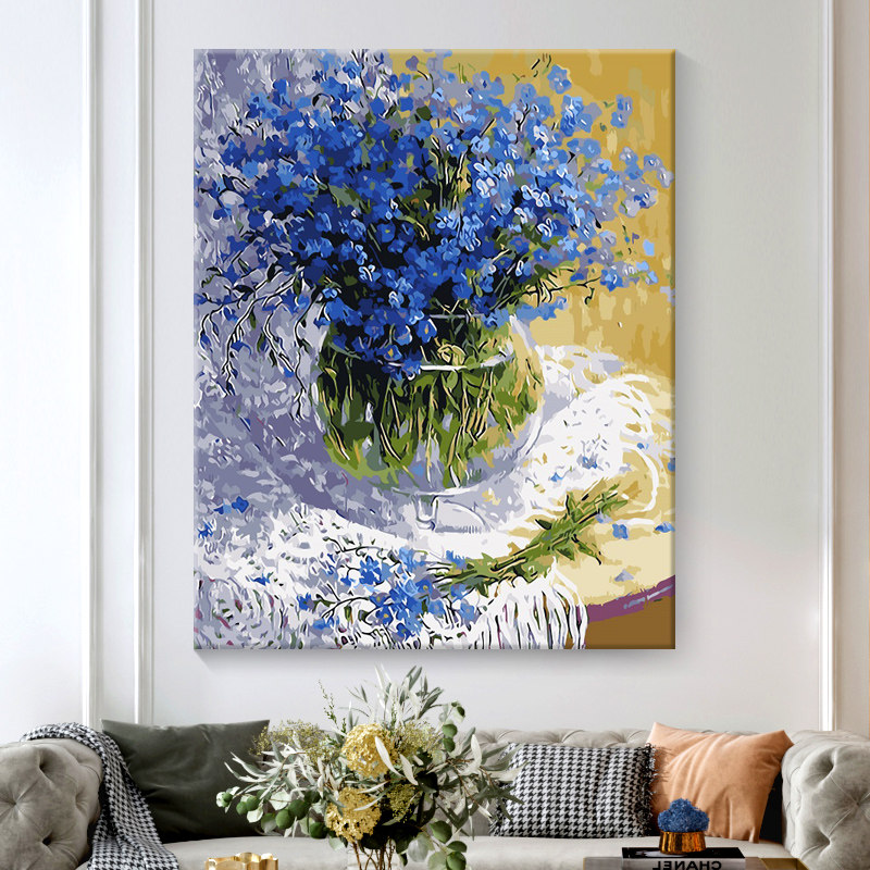 填充油彩画满天星数字油画40×50涂画填色diy手工孕妇解闷绘画