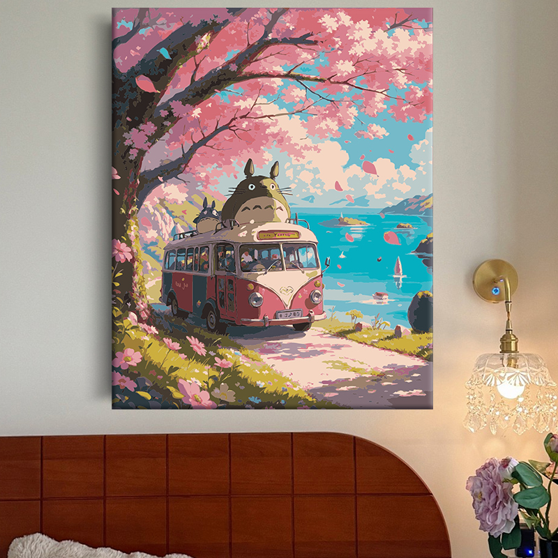 手工填色diy猫咪油彩丙烯画