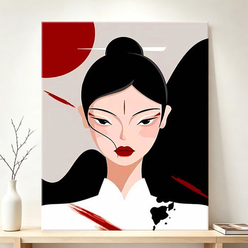 简单新手数字油画diy手工填充手绘填色减压高级感装饰画红妆侠女
