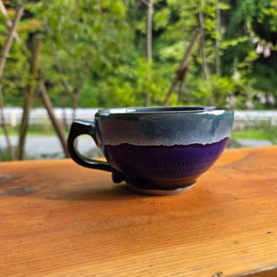 日本 小石原烧 匠人手工制作 陶瓷咖啡拉花杯拿铁杯300ml对流杯