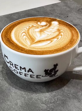 日本美浓烧手工CREMA COFFEE Original Bowl 咖啡拉花拿铁杯黑色