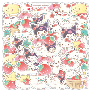 50张三丽鸥美乐蒂布丁狗库洛米卡通可爱贴画电脑水杯吉他手机贴纸