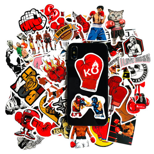 50张个性boxing拳击竞技手套贴画