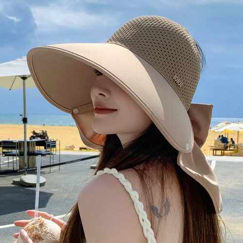 户外空顶帽防紫外线女渔夫帽休闲