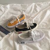 新款 ulzzang韩国情侣街拍百搭经典 滑板帆布鞋 2022春季 男女韩版 潮