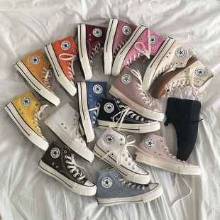 板鞋 高帮帆布鞋 女学生情侣款 1970s雾霾蓝低帮帆布鞋 潮 女2022新款