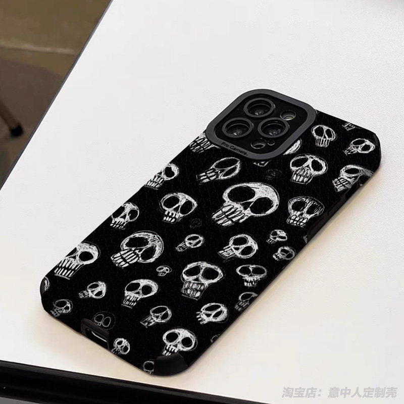 艺术风暗黑骷髅幽灵手机壳适用iphone17promax软vivo苹果16小米15红米k90华为p80u羊皮oppo一加13三星s25荣耀,3C数码配件,手机保护套/壳,淘宝优惠券,粉丝福利购,淘宝优惠卷