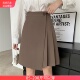2025春秋胖mm西装 半身裙显瘦遮胯中裙大码 高腰A字裙不规则百褶裙