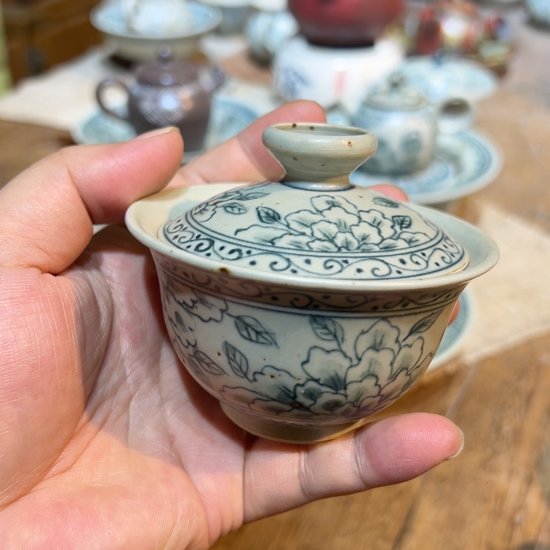 古风牡丹盖碗