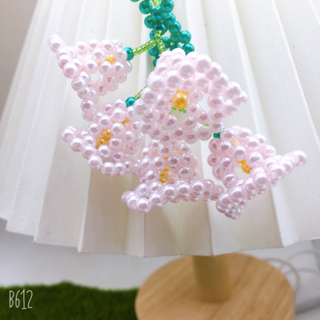 成品手工串珠DIY铃兰花幸福铃兰花束仿珍珠花朵手机钥匙挂链