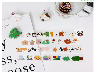 鹿拾三手帐春天 丝带没了啦 熊熊手帐雏菊全是花躲猫猫我