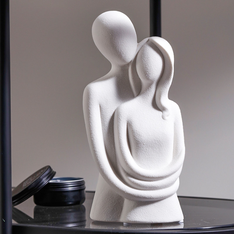 简约拥抱情侣抽象人物摆件一对创意个性摆设北欧现代家居软装饰品