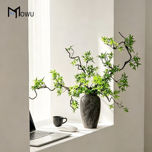 中式流泉枫仿真绿植桌面禅意摆件