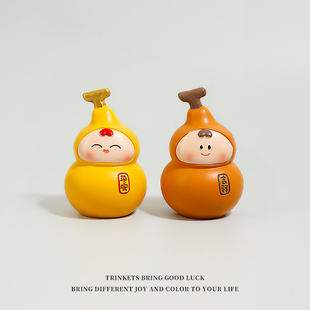 好运小福禄 可爱小葫芦创意摆件办公室玄学女生工位情绪稳定神器
