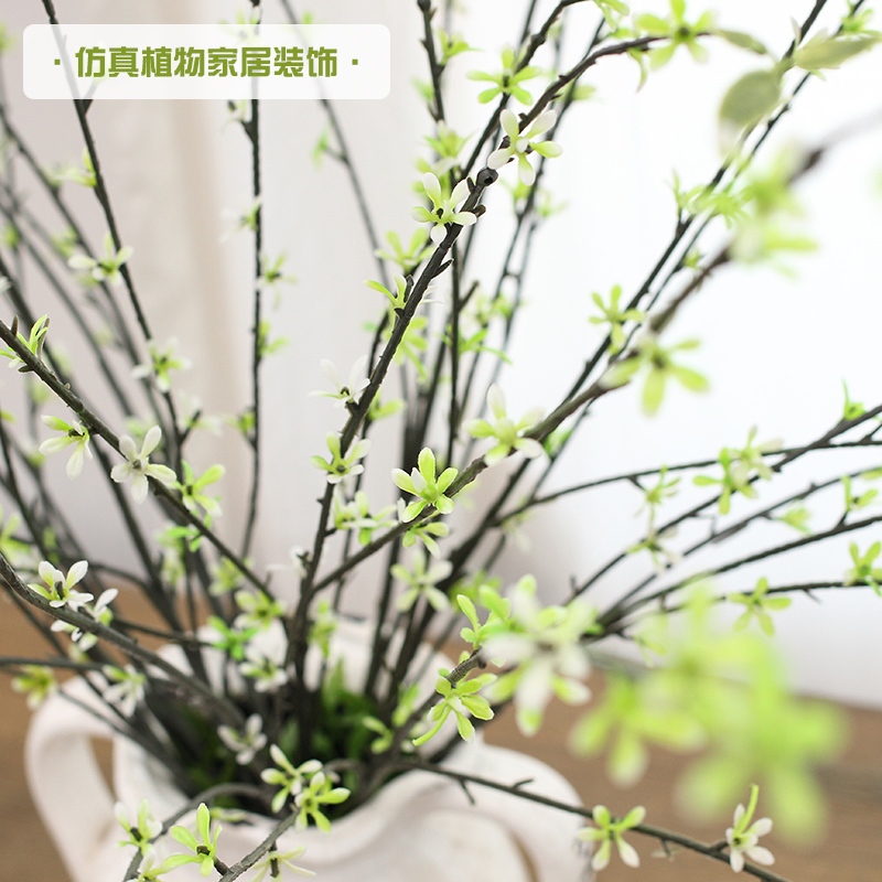 美式田园大束飘雪柳条枝仿真花塑料花家居饰品客厅花瓶假花插花艺
