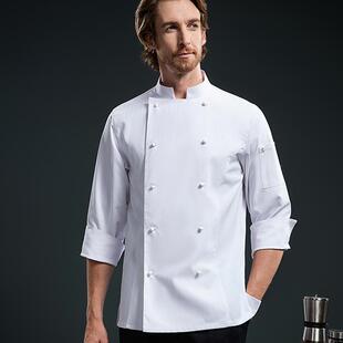 星级酒店高端会所厨师长工作服活动扣行政总厨高级感金扣制服定制
