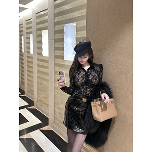 99jiu 衬衫 心动honey 蕾丝内搭纯欲气质长袖 百搭上衣 法式 With