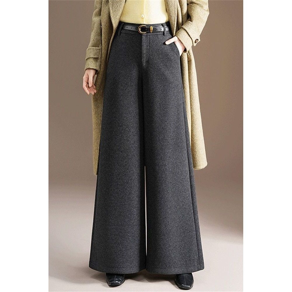 加厚版毛呢阔腿裤新款女高腰宽松垂感大脚2025秋冬休闲长裤直筒裤,女装/女士精品,休闲裤,淘宝优惠券,粉丝福利购,淘宝优惠卷