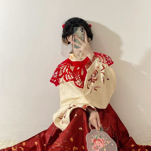 剪纸云肩成品无纺布植绒布走秀国风披肩衣服汉服妆造摄影道具写真